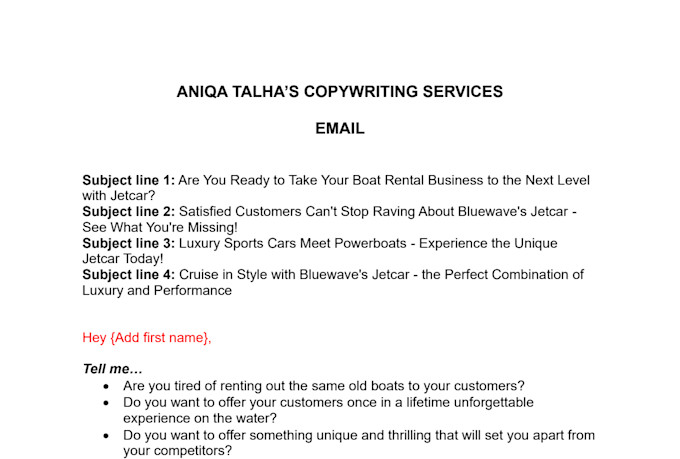 do high converting email copywriting and email sequence
